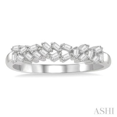 1/5 Ctw Scatter Baguette Cut Diamond Fashion Ring in 14K White Gold