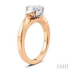 1/4 Ctw Oval Shape Trillion Cut & Round Cut Diamond Semi Mount Engagement Ring in 14K Rose and White Gold
