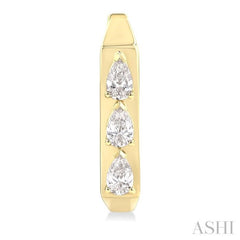 1/2 Ctw Pear Cut Diamond Hexagonal Fashion Hoop Earrings in 14K Yellow Gold