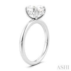 1/20 Ctw Oval Shape Round Cut Diamond Semi Mount Engagement Ring in 14K White Gold
