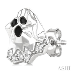 1/20 Ctw Petite Ghost Single Cut Diamond Fashion Earrings in 10K White Gold