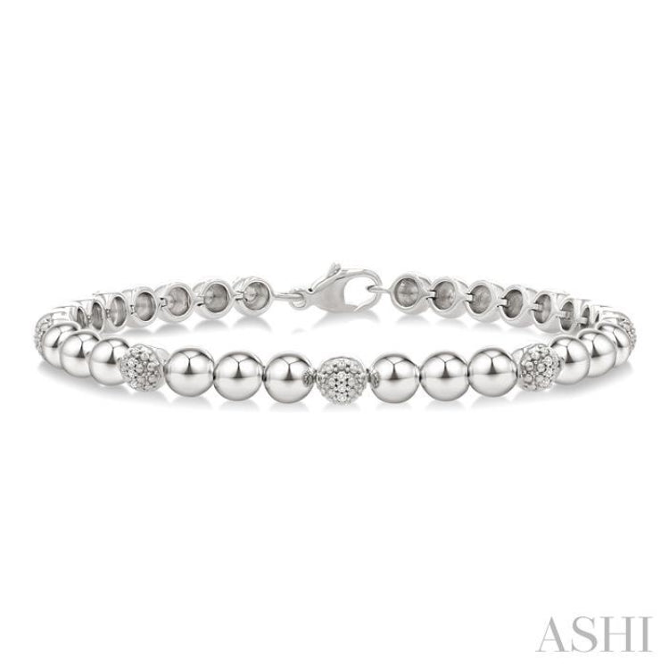.15CTRDDM BOLD ROUND BEAD BRACELET SL-S*
