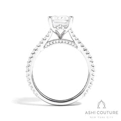 Bridal Split Shank Emerald Semi-Mount Engagement Ring in White Gold