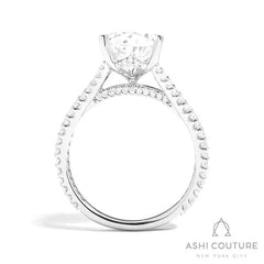 Bridal Split Shank Pear Semi-Mount Engagement Ring in White Gold