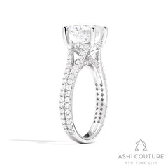 Bridal Split Shank Oval Semi-Mount Engagement Ring in White Gold