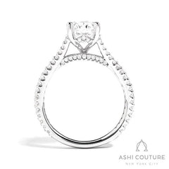 Bridal Split Shank Oval Semi-Mount Engagement Ring in White Gold