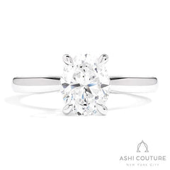 Bridal Solitaire Oval Semi-Mount Engagement Ring in White Gold