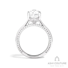Bridal Solitaire Pear Semi-Mount Engagement Ring in White Gold