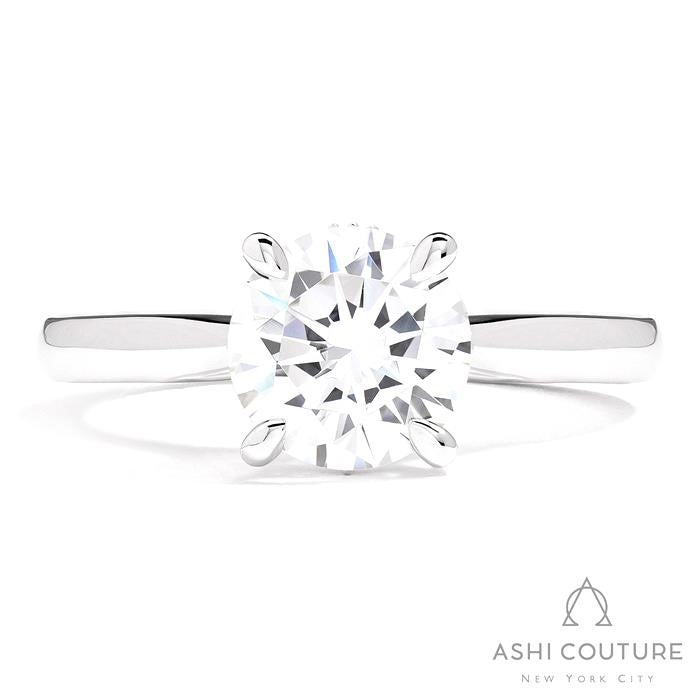Bridal Solitaire Round Semi-Mount Engagement Ring in White Gold