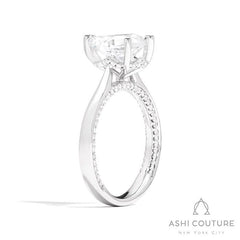 Bridal Solitaire Pear Semi-Mount Engagement Ring in White Gold