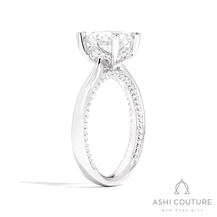Bridal Solitaire Round Semi-Mount Engagement Ring in White Gold