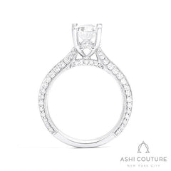 Bridal Knife-Edge Oval Semi-Mount Engagement Ring in White Gold