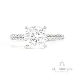 Bridal Knife-Edge Round Semi-Mount Engagement Ring in White Gold