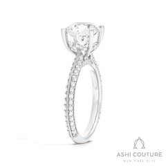 Bridal Knife-Edge Round Semi-Mount Engagement Ring in White Gold