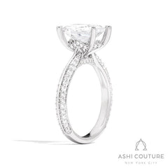 Bridal Knife-Edge Emerald Semi-Mount Engagement Ring in White Gold