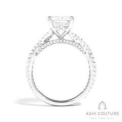 Bridal Bypass Emerald Semi-Mount Engagement Ring in White Gold