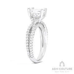 Bridal Bypass Oval Semi-Mount Engagement Ring in White Gold
