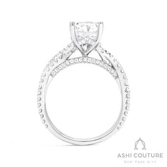 Bridal Bypass Pear Semi-Mount Engagement Ring in White Gold