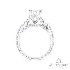 Bridal Bypass Round Semi-Mount Engagement Ring in White Gold