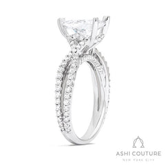 Bridal Bypass Pear Semi-Mount Engagement Ring in White Gold