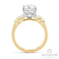 5-Stone Semi-Mount Engagement Ring in Yellow and White Gold