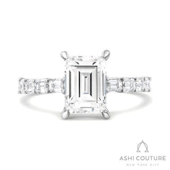 Bridal Emerald Semi-Mount Engagement Ring in White Gold