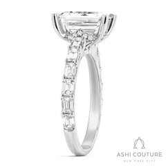 Bridal Emerald Semi-Mount Engagement Ring in White Gold