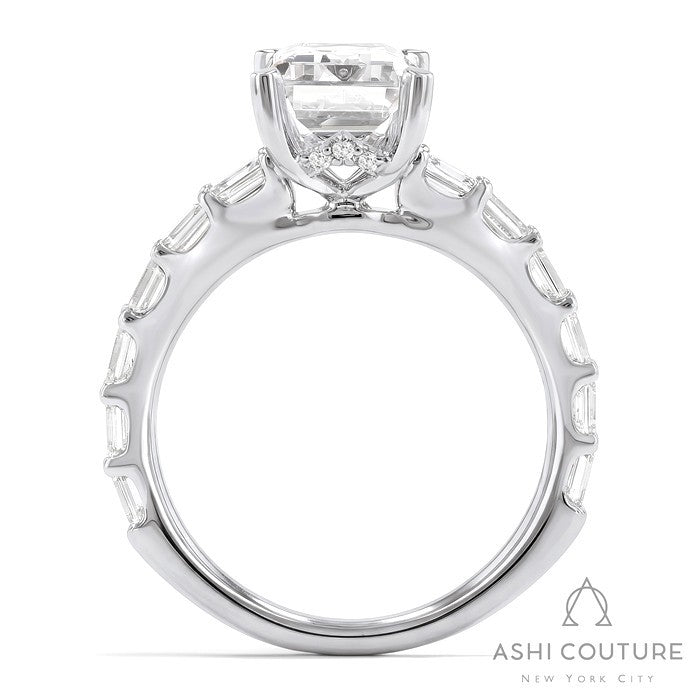 Bridal Emerald Semi-Mount Engagement Ring in White Gold