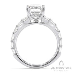 Bridal Emerald Semi-Mount Engagement Ring in White Gold