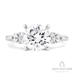 Bridal 5-Stone Round Semi-Mount Engagement Ring in White Gold